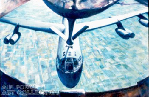 MID-AIR REFUELING FROM KC-135, MINOT AFB, ND